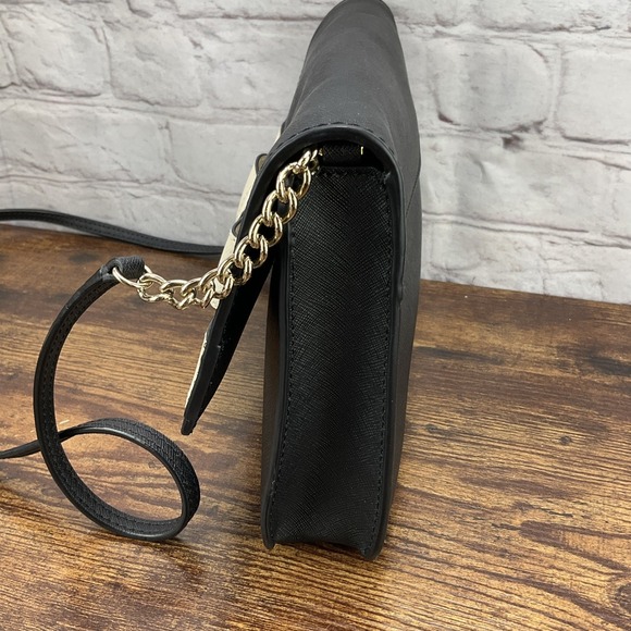 Kate Spade Veronique Kirk Park Black Saffiano Leather Bow Accent Crossbody - Picture 4 of 8